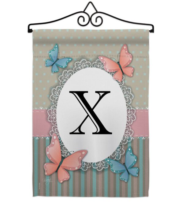 Butterflies X Initial - Bugs & Frogs Garden Friends Vertical Impressions Decorative Flags HG130154 Made In USA - Image 7