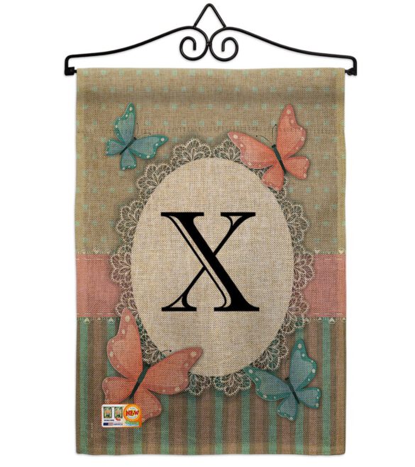 Butterflies X Initial - Bugs & Frogs Garden Friends Vertical Impressions Decorative Flags HG130154 Made In USA - Image 10