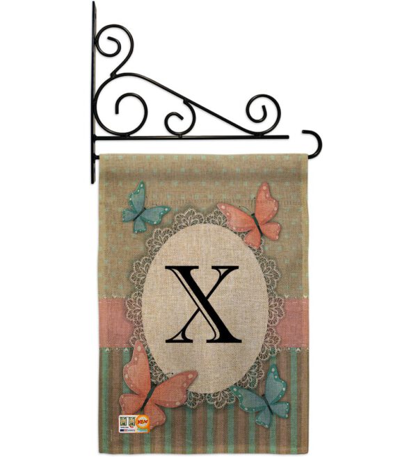 Butterflies X Initial - Bugs & Frogs Garden Friends Vertical Impressions Decorative Flags HG130154 Made In USA - Image 12