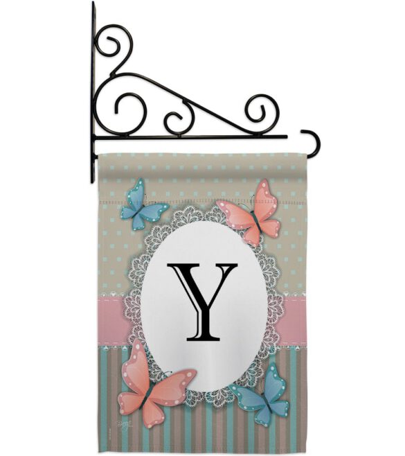 Butterflies Y Initial - Bugs & Frogs Garden Friends Vertical Impressions Decorative Flags HG130155 Made In USA - Image 11