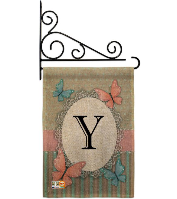 Butterflies Y Initial - Bugs & Frogs Garden Friends Vertical Impressions Decorative Flags HG130155 Made In USA - Image 12