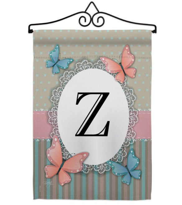 Butterflies Z Initial - Bugs & Frogs Garden Friends Vertical Impressions Decorative Flags HG130156 Made In USA - Image 7
