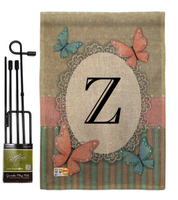 Butterflies Z Initial - Bugs & Frogs Garden Friends Vertical Impressions Decorative Flags HG130156 Made In USA - Image 9