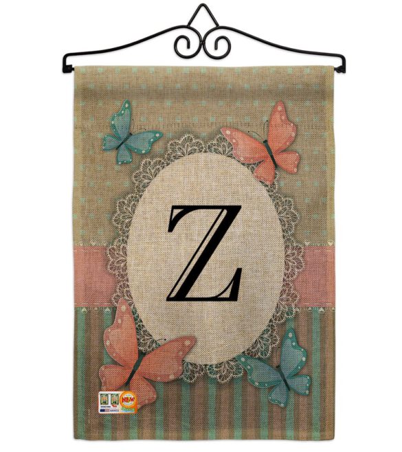 Butterflies Z Initial - Bugs & Frogs Garden Friends Vertical Impressions Decorative Flags HG130156 Made In USA - Image 10