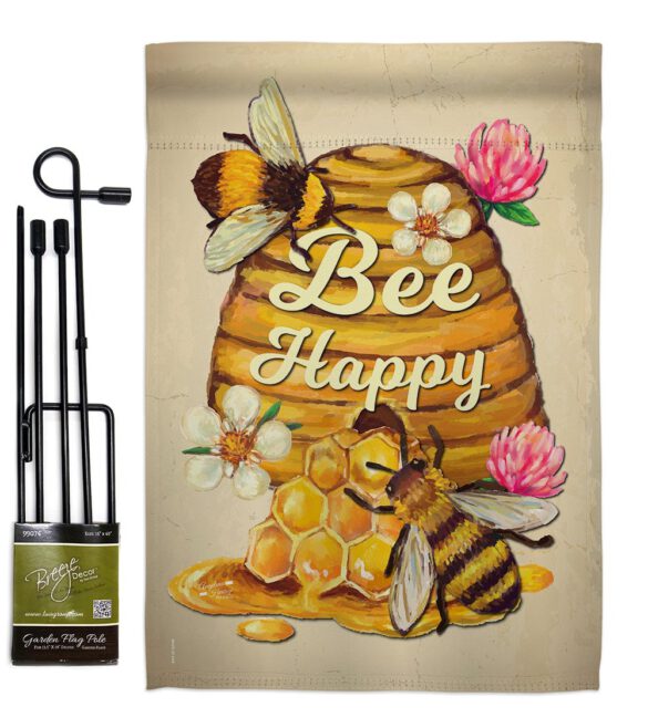 Bee Happy - Bugs & Frogs Garden Friends Vertical Impressions Decorative Flags HG137025 Made In USA - Image 4