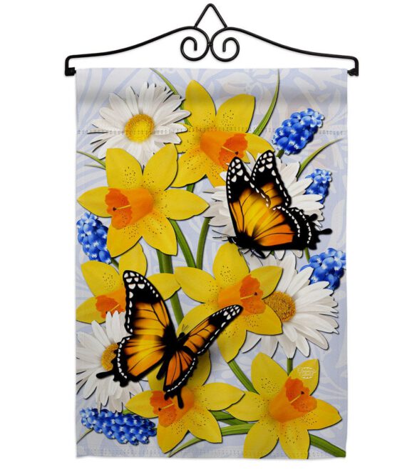 Daffodil & Butterflies - Bugs & Frogs Garden Friends Vertical Impressions Decorative Flags HG192670 Made In USA - Image 7