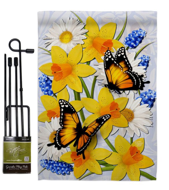 Daffodil & Butterflies - Bugs & Frogs Garden Friends Vertical Impressions Decorative Flags HG192670 Made In USA - Image 4