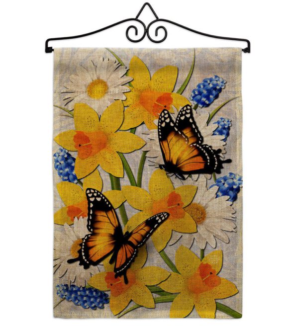 Daffodil & Butterflies - Bugs & Frogs Garden Friends Vertical Impressions Decorative Flags HG192670 Made In USA - Image 19