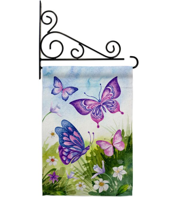 Butterflies Field - Bugs & Frogs Garden Friends Vertical Impressions Decorative Flags HG192698 Made In USA - Image 8