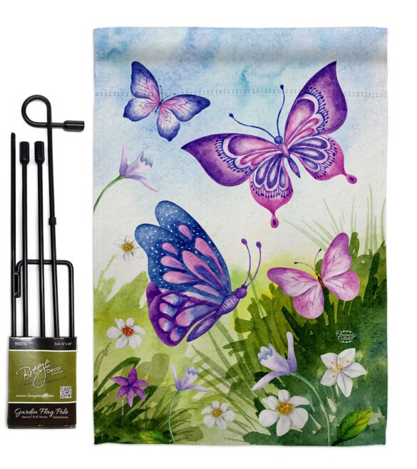 Butterflies Field - Bugs & Frogs Garden Friends Vertical Impressions Decorative Flags HG192698 Made In USA - Image 4