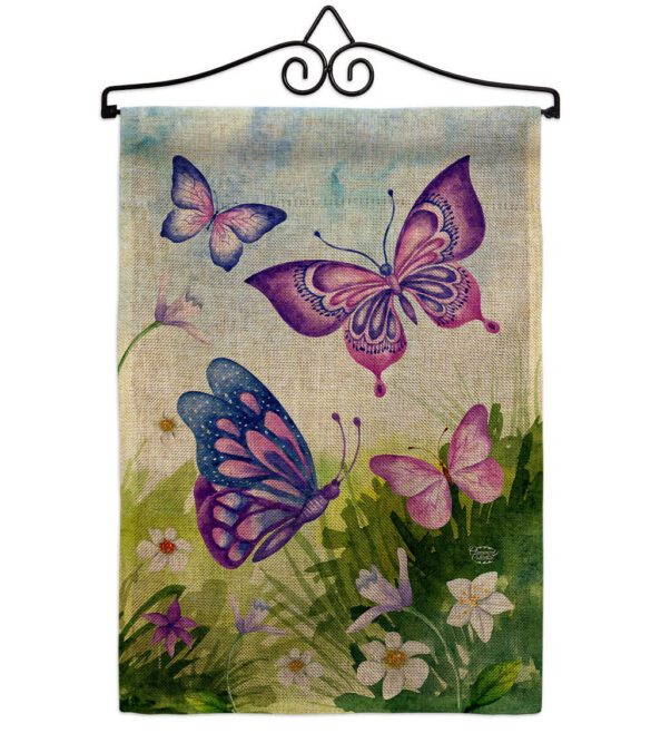 Butterflies Field - Bugs & Frogs Garden Friends Vertical Impressions Decorative Flags HG192698 Made In USA - Image 19