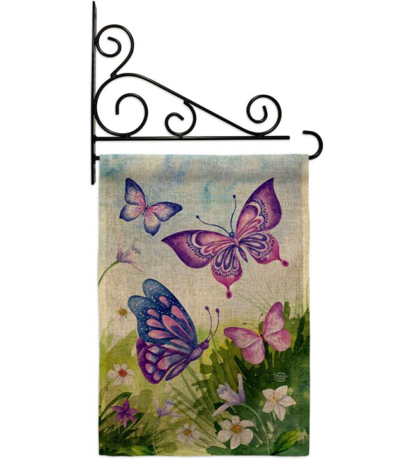 Butterflies Field - Bugs & Frogs Garden Friends Vertical Impressions Decorative Flags HG192698 Made In USA - Image 20