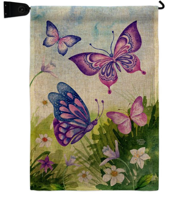 Butterflies Field - Bugs & Frogs Garden Friends Vertical Impressions Decorative Flags HG192698 Made In USA - Image 21
