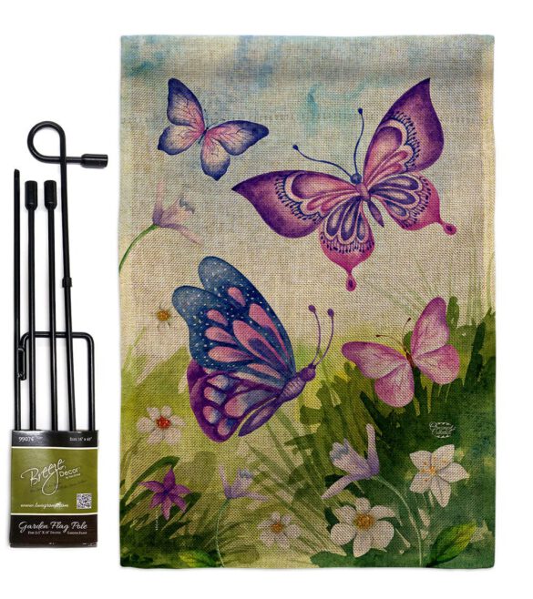 Butterflies Field - Bugs & Frogs Garden Friends Vertical Impressions Decorative Flags HG192698 Made In USA - Image 16