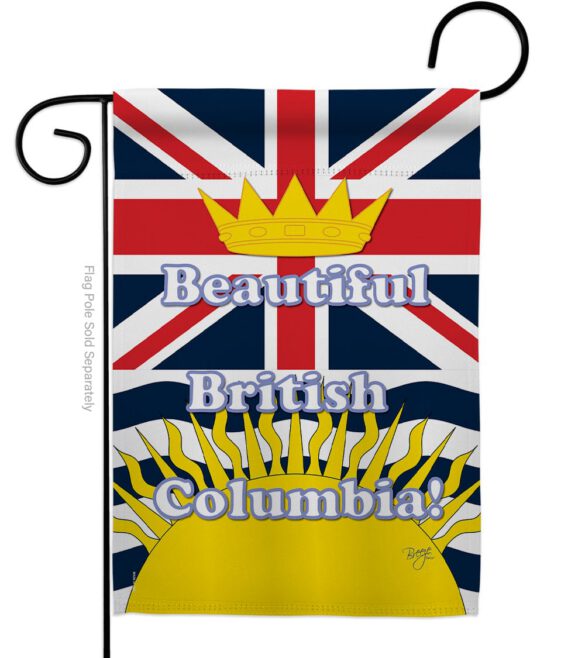British Columbia - Canada Provinces Flags of the World Vertical Impressions Decorative Flags HG108164 Made In USA