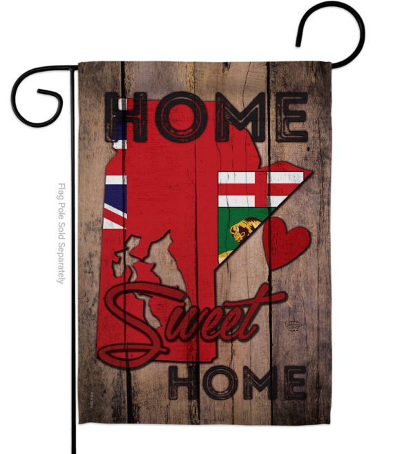 Canada Provinces Manitoba Home Sweet Home - Canada Provinces Flags of the World Vertical Impressions Decorative Flags HG191176 Made In USA