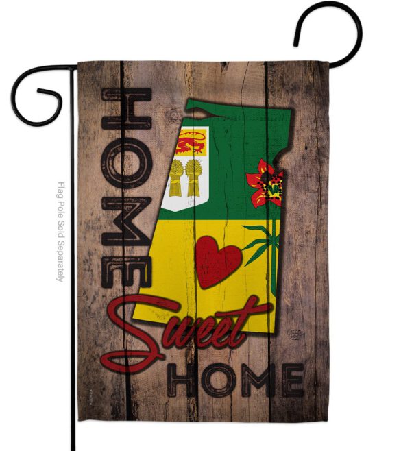 Canada Provinces Saskatchewan Home Sweet Home - Canada Provinces Flags of the World Vertical Impressions Decorative Flags HG191184 Made In USA