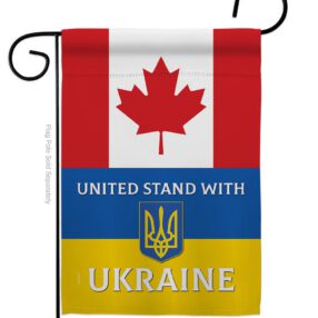 Canada Stand With Ukraine - Support Inspirational Vertical Impressions Decorative Flags HG141205 Made In USA