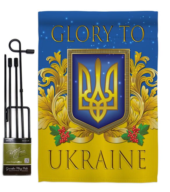 Glory To Ukraine - Support Inspirational Vertical Impressions Decorative Flags HG170273 Made In USA - Image 4