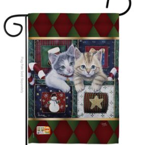 Christmas Calendar Kittens - Christmas Winter Vertical Impressions Decorative Flags HG114097 Made In USA