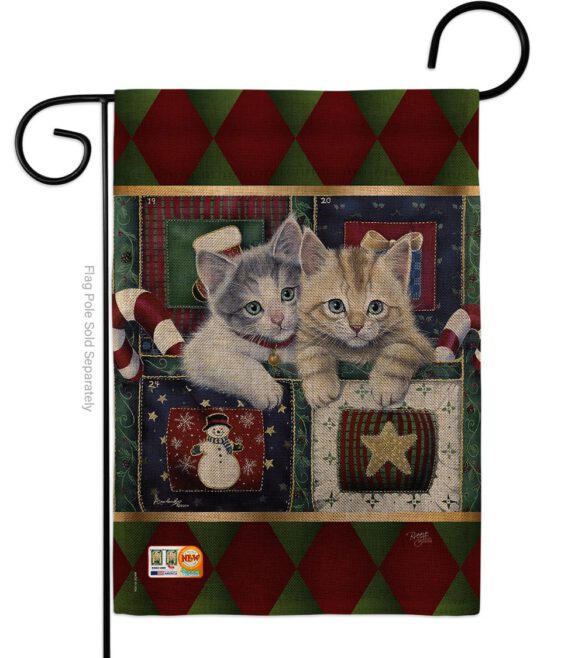 Christmas Calendar Kittens - Christmas Winter Vertical Impressions Decorative Flags HG114097 Made In USA - Image 8