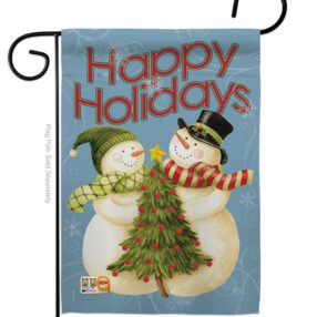Happy Holidays Tree - Christmas Winter Vertical Impressions Decorative Flags HG114102 Made In USA