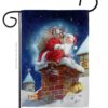 Chimney Santa - Christmas Winter Vertical Impressions Decorative Flags HG114106 Made In USA