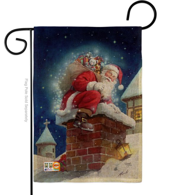 Chimney Santa - Christmas Winter Vertical Impressions Decorative Flags HG114106 Made In USA - Image 8