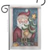 HoHoHo Santa Tree - Christmas Winter Vertical Impressions Decorative Flags HG114127 Made In USA