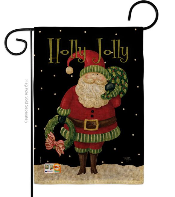Holly Jolly Santa - Christmas Winter Vertical Impressions Decorative Flags HG114139 Made In USA - Image 8
