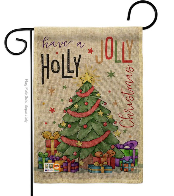 A Holly Jolly Christmas - Christmas Winter Vertical Impressions Decorative Flags HG114150 Made In USA - Image 9
