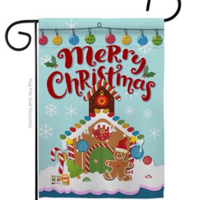 Christmas Gingerbread House - Christmas Winter Vertical Impressions Decorative Flags HG114151 Made In USA