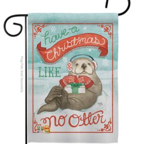 Christmas Like No Otter - Christmas Winter Vertical Impressions Decorative Flags HG114155 Made In USA