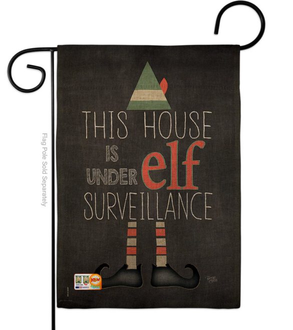 Elf Surveillance - Christmas Winter Vertical Impressions Decorative Flags HG114166 Made In USA - Image 8