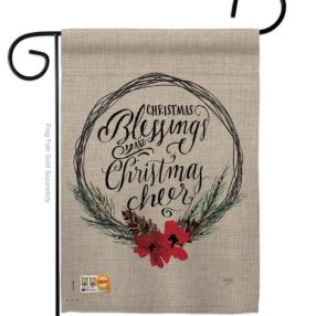 Christmas Blessings - Christmas Winter Vertical Impressions Decorative Flags HG114169 Made In USA