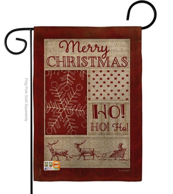 Ho Ho Ho Red Collage - Christmas Winter Vertical Impressions Decorative Flags HG114171 Made In USA - Image 8