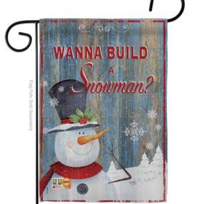 Build a Snowman - Christmas Winter Vertical Impressions Decorative Flags HG114176 Made In USA