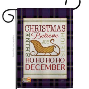 Believe in Joy of Sleigh - Christmas Winter Vertical Impressions Decorative Flags HG114181 Made In USA