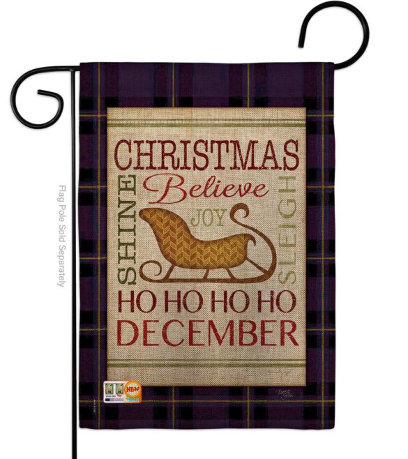 Believe in Joy of Sleigh - Christmas Winter Vertical Impressions Decorative Flags HG114181 Made In USA - Image 8