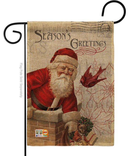 Antique Santa Holiday - Christmas Winter Vertical Impressions Decorative Flags HG114194 Made In USA - Image 9