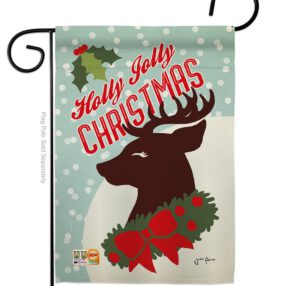 Holly Jolly Christmas - Christmas Winter Vertical Impressions Decorative Flags HG114197 Made In USA