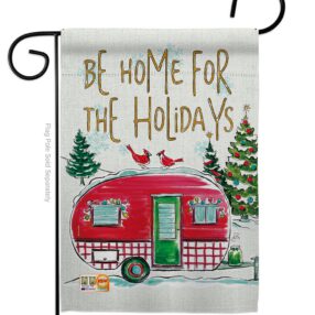 Home For Holidays - Christmas Winter Vertical Impressions Decorative Flags HG114201 Made In USA