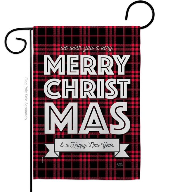 Buffalo Plaid Christmas - Christmas Winter Vertical Impressions Decorative Flags HG114224 Made In USA