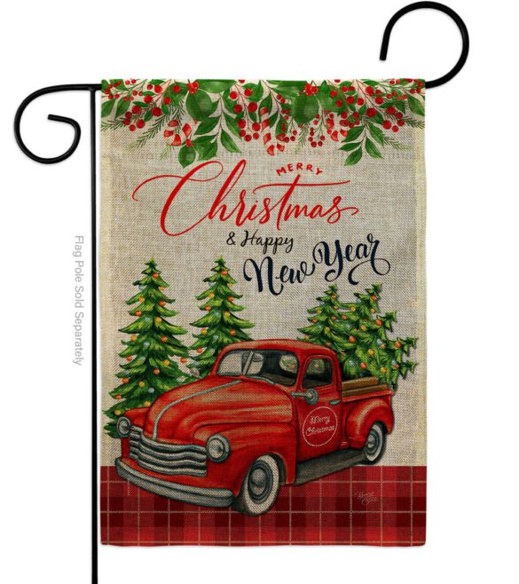 Christmas Happy New Year - Christmas Winter Vertical Impressions Decorative Flags HG114230 Made In USA - Image 11