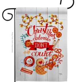 Christmas Calories - Christmas Winter Vertical Impressions Decorative Flags HG114246 Made In USA