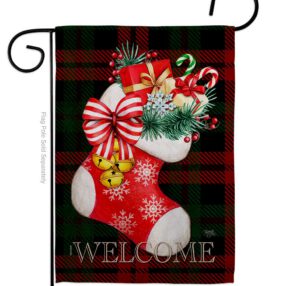 Christmas Stockings Joy - Christmas Winter Vertical Impressions Decorative Flags HG120002 Made In USA