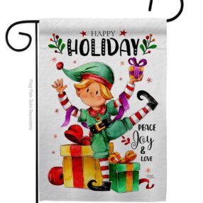 Elf Holiday - Christmas Winter Vertical Impressions Decorative Flags HG120019 Made In USA