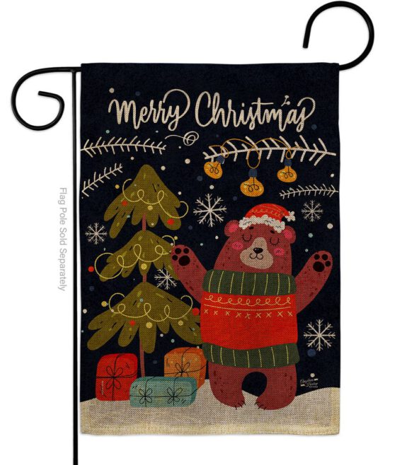 Christmas Daning Bear - Christmas Winter Vertical Impressions Decorative Flags HG130289 Made In USA - Image 13