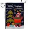 Christmas Daning Bear - Christmas Winter Vertical Impressions Decorative Flags HG130289 Made In USA