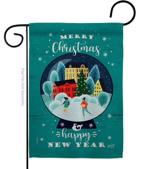 Christmas Skating - Christmas Winter Vertical Impressions Decorative Flags HG130291 Made In USA
